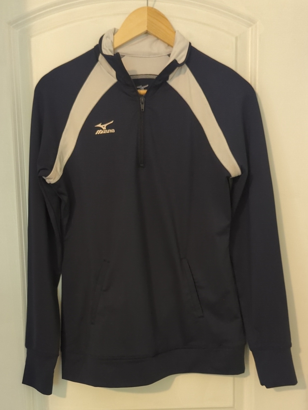 Mizuno Navy and Light Gray Half-Zip Performance Pullover